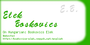 elek boskovics business card